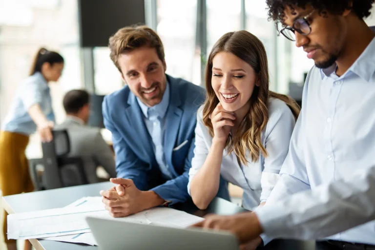Portrait of successful business people working